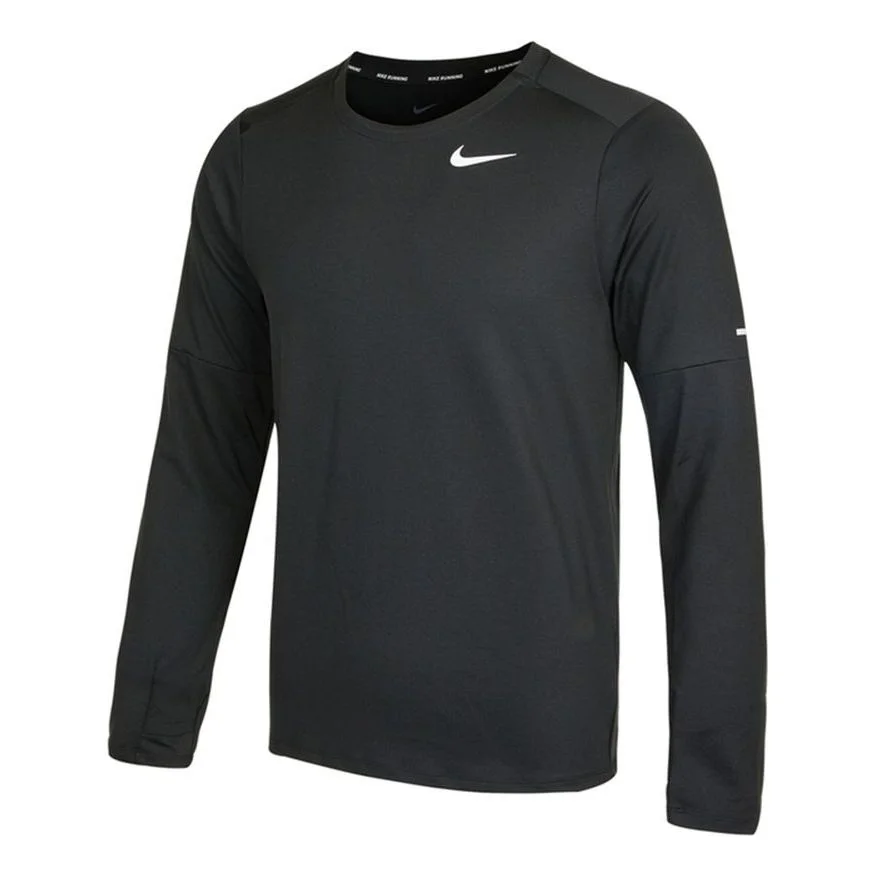 Men's Nike Reflective Logo Training Sports Running Long Sleeves Black T-Shirt DD4755-010 - 1
