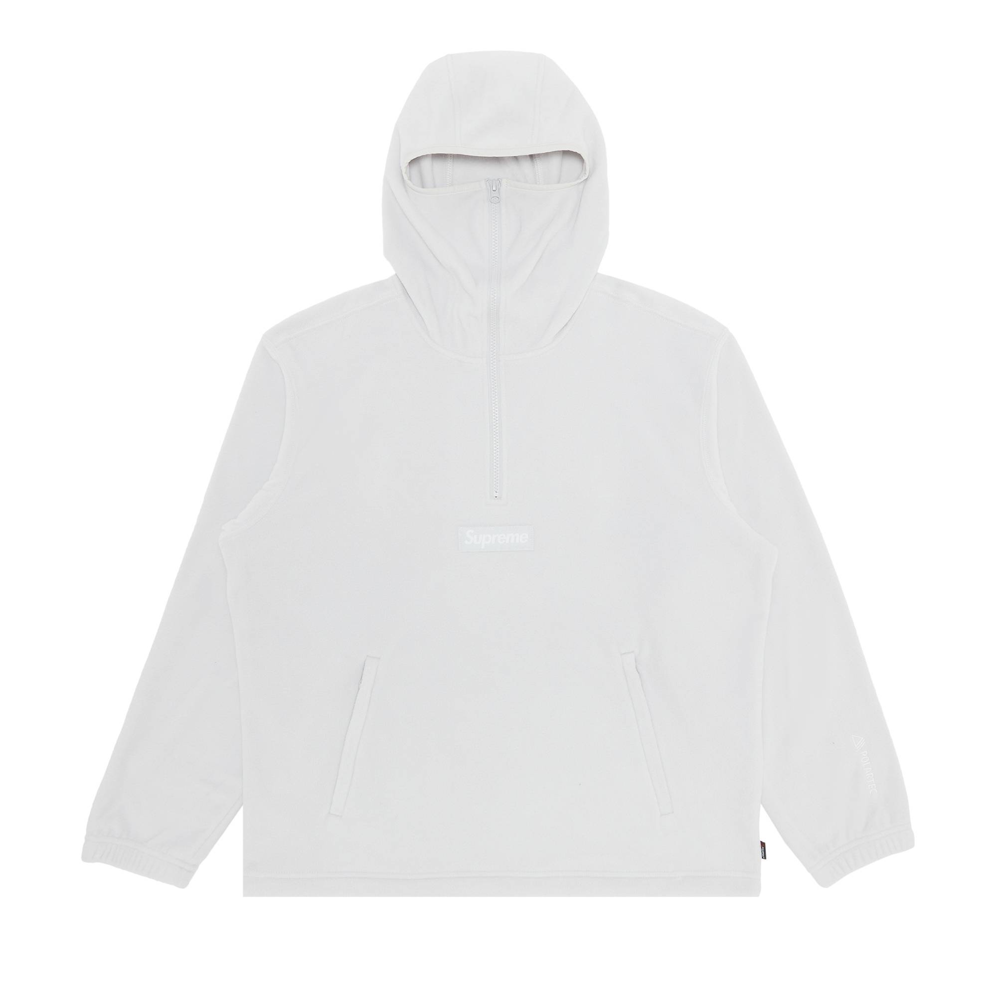 Supreme Polartec Facemask Half Zip Hooded Sweatshirt 'Light Grey' - 1