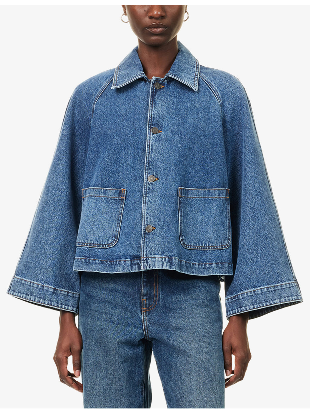 The Swing Raglan-Sleeves Denim Jacket - 3