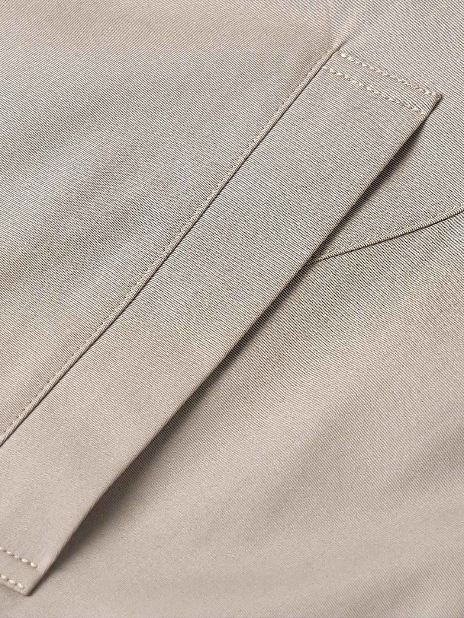 Dean Double-Breasted Cotton-Gabardine Peacoat Beige - 5