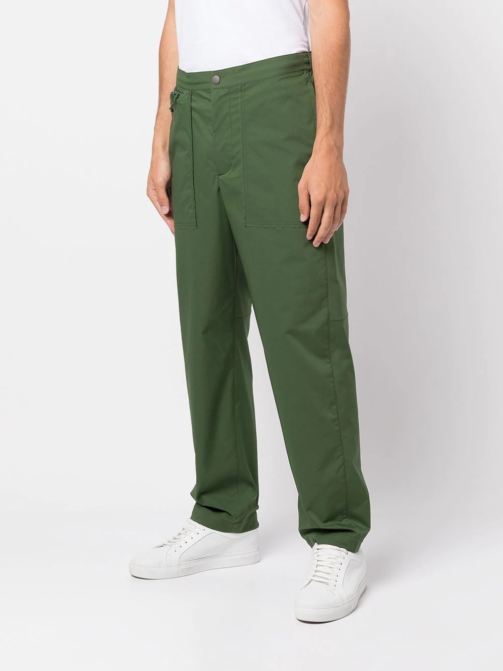 snap-fastening straight-leg trousers - 3