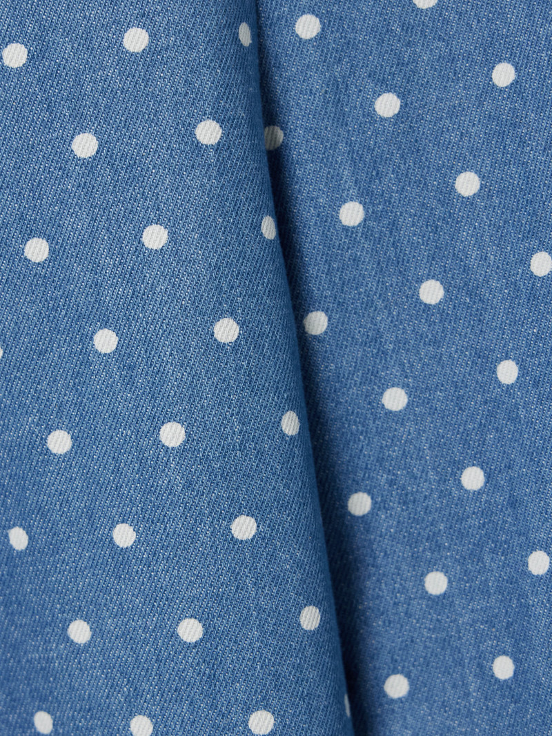Marisol Pleated Polka-dot Wide Jeans 4