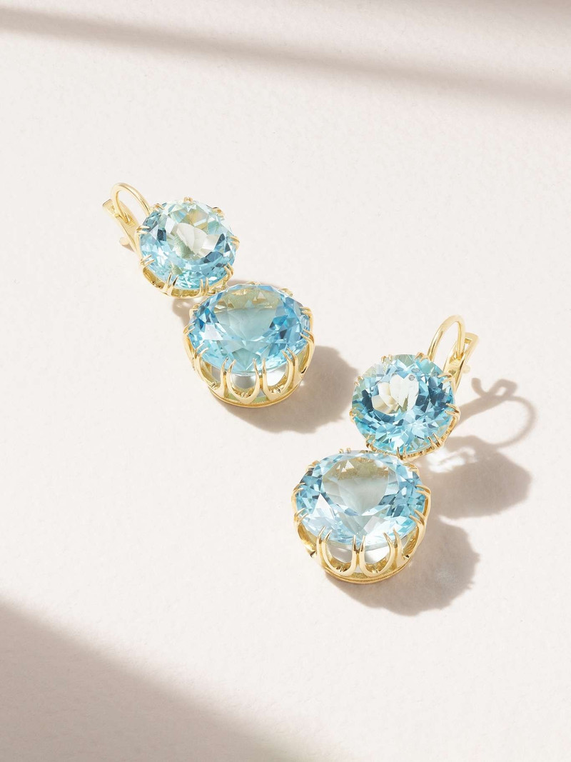 Crown 18-karat gold topaz earrings - 1