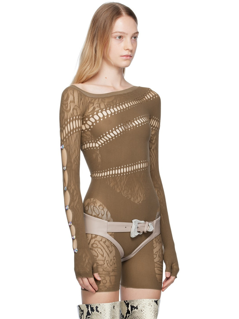 POSTER GIRL Beige Oshun Short Leather Chaps outlook
