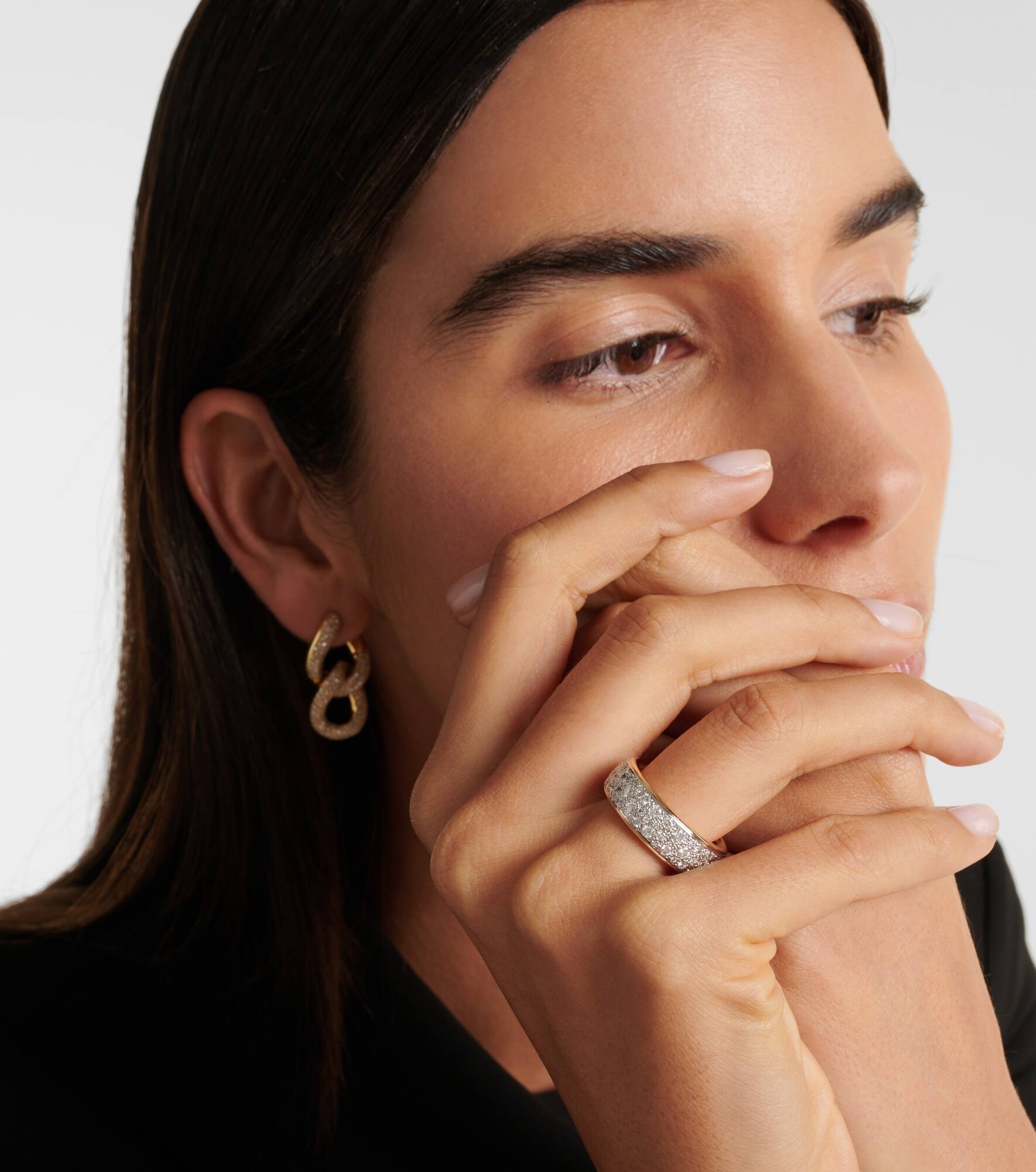 Iconica 18kt rose gold ring with diamonds - 3