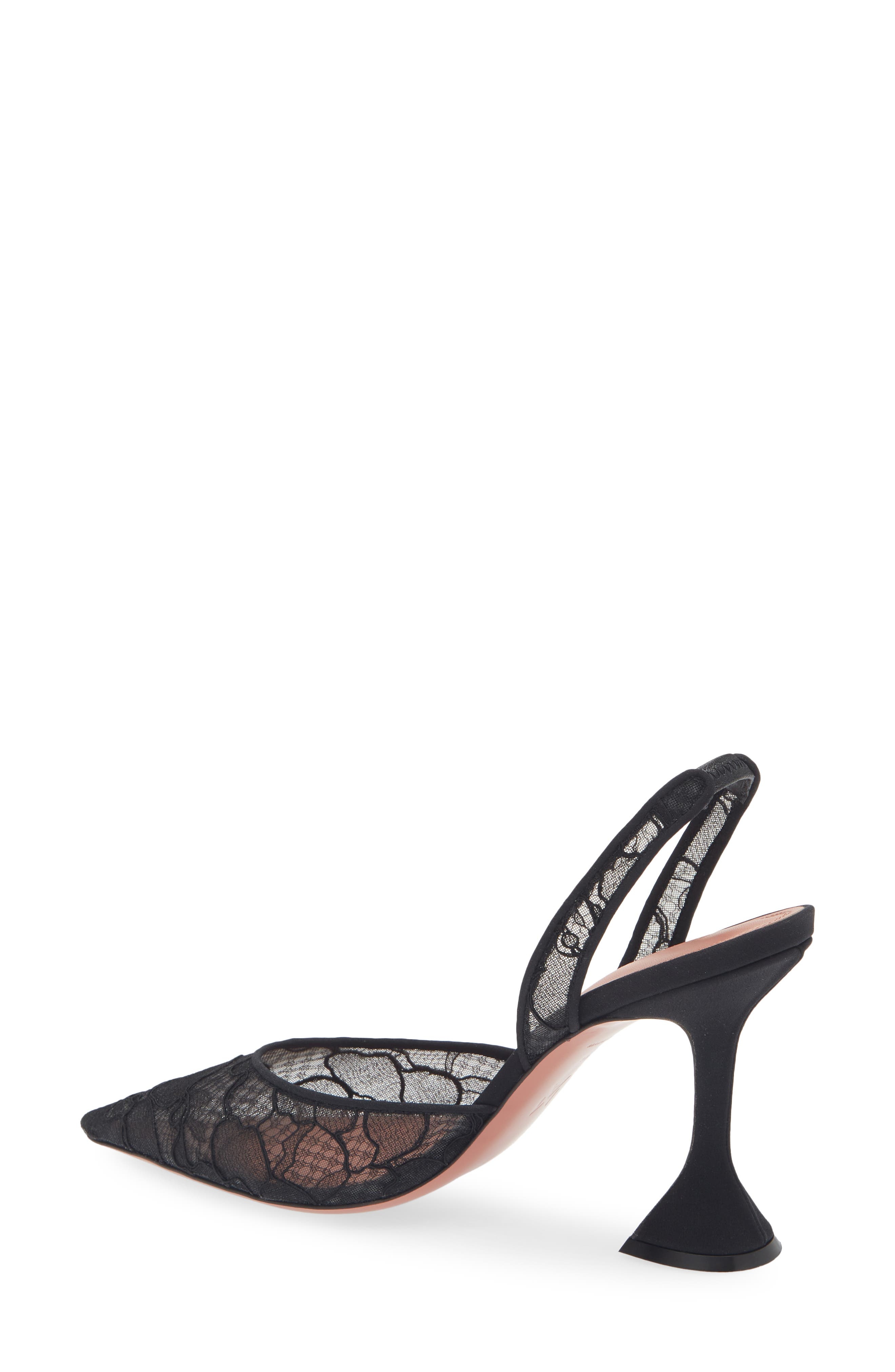 Amina Muaddi Holli Lace Slingback Pump in Lace Black at Nordstrom - 2
