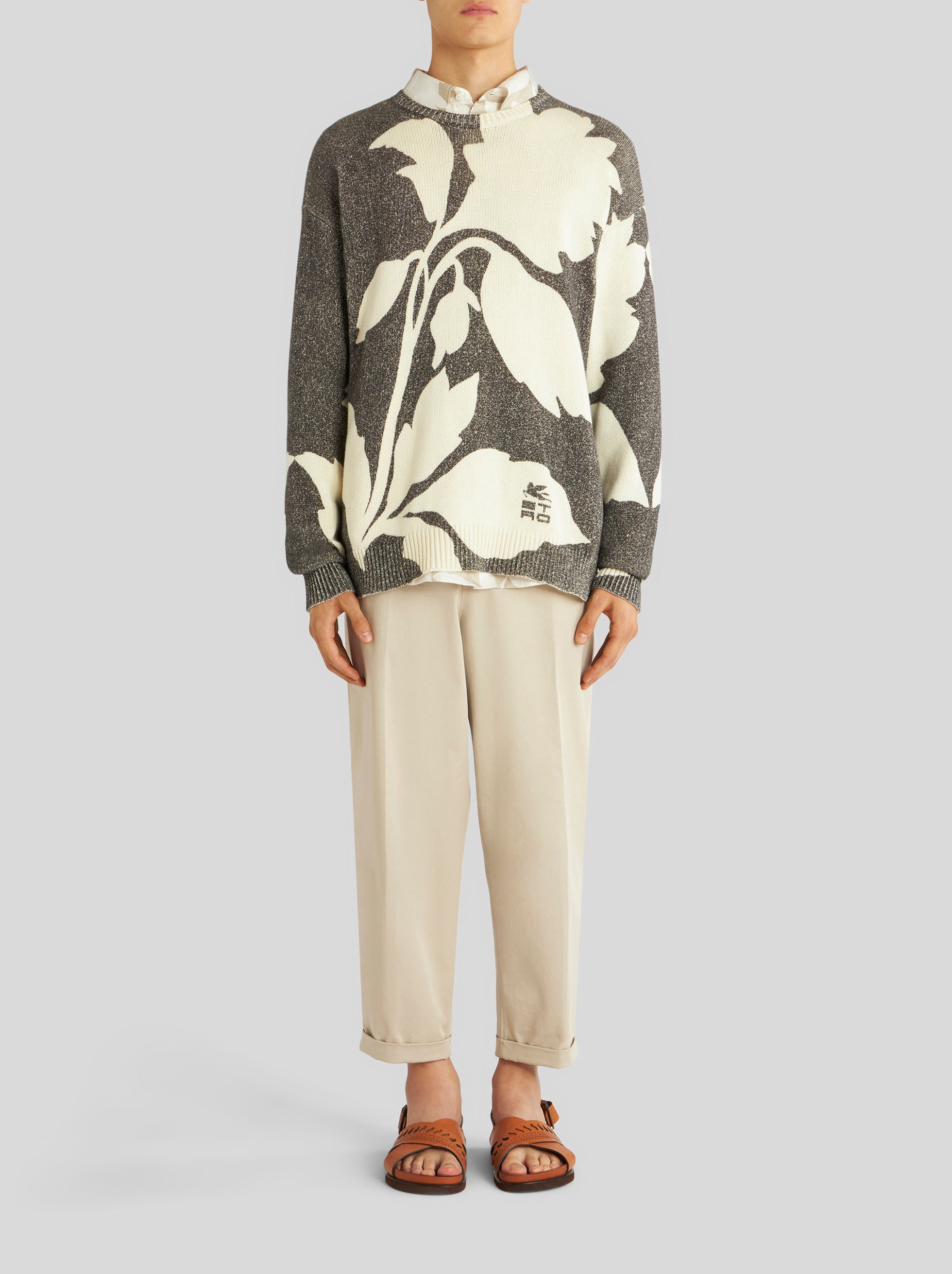 JACQUARD JUMPER WITH MAXI FLOWERS - 3