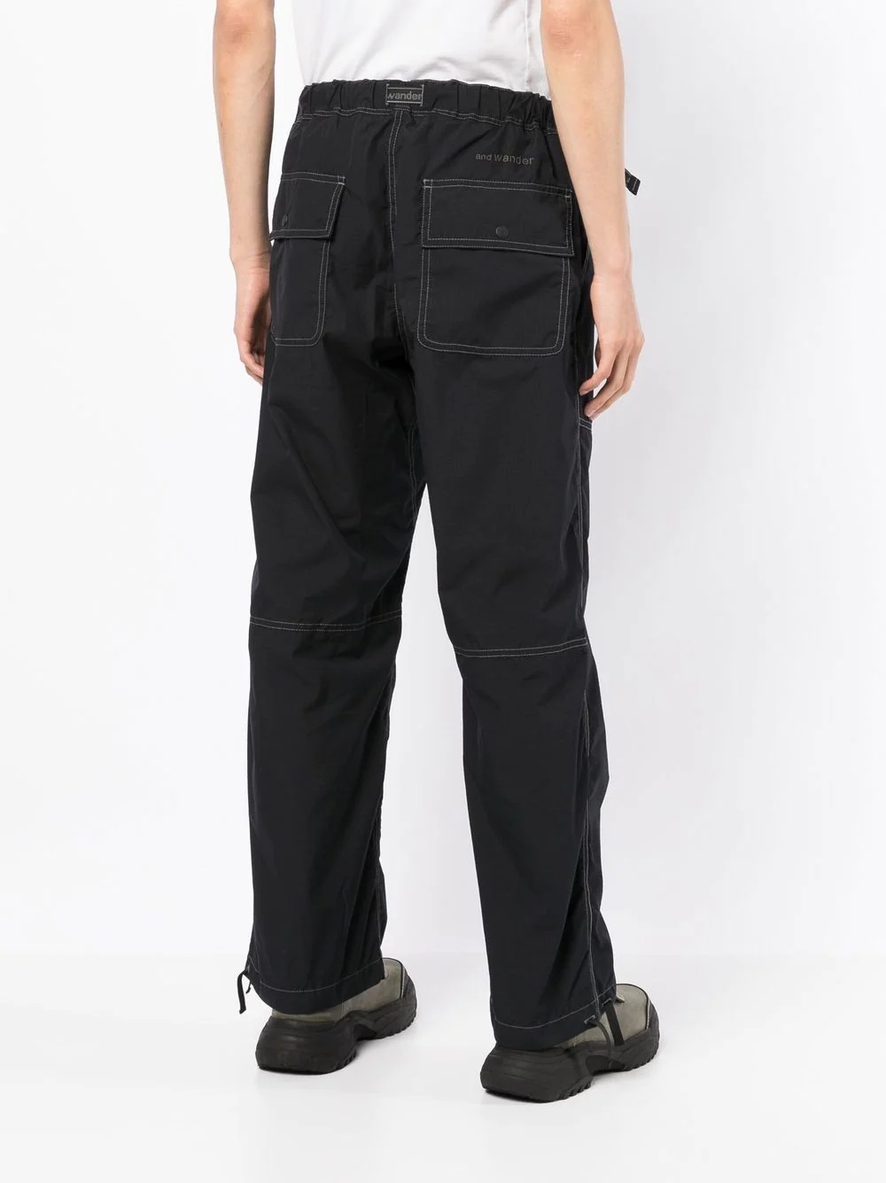 contrast-stitch cargo trousers - 4