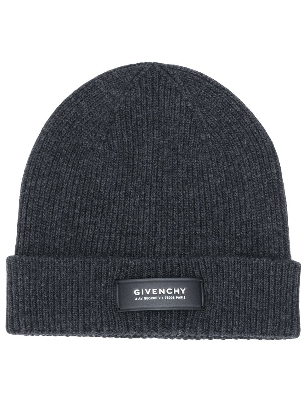 ribbed cashmere-wool knit beanie - 1