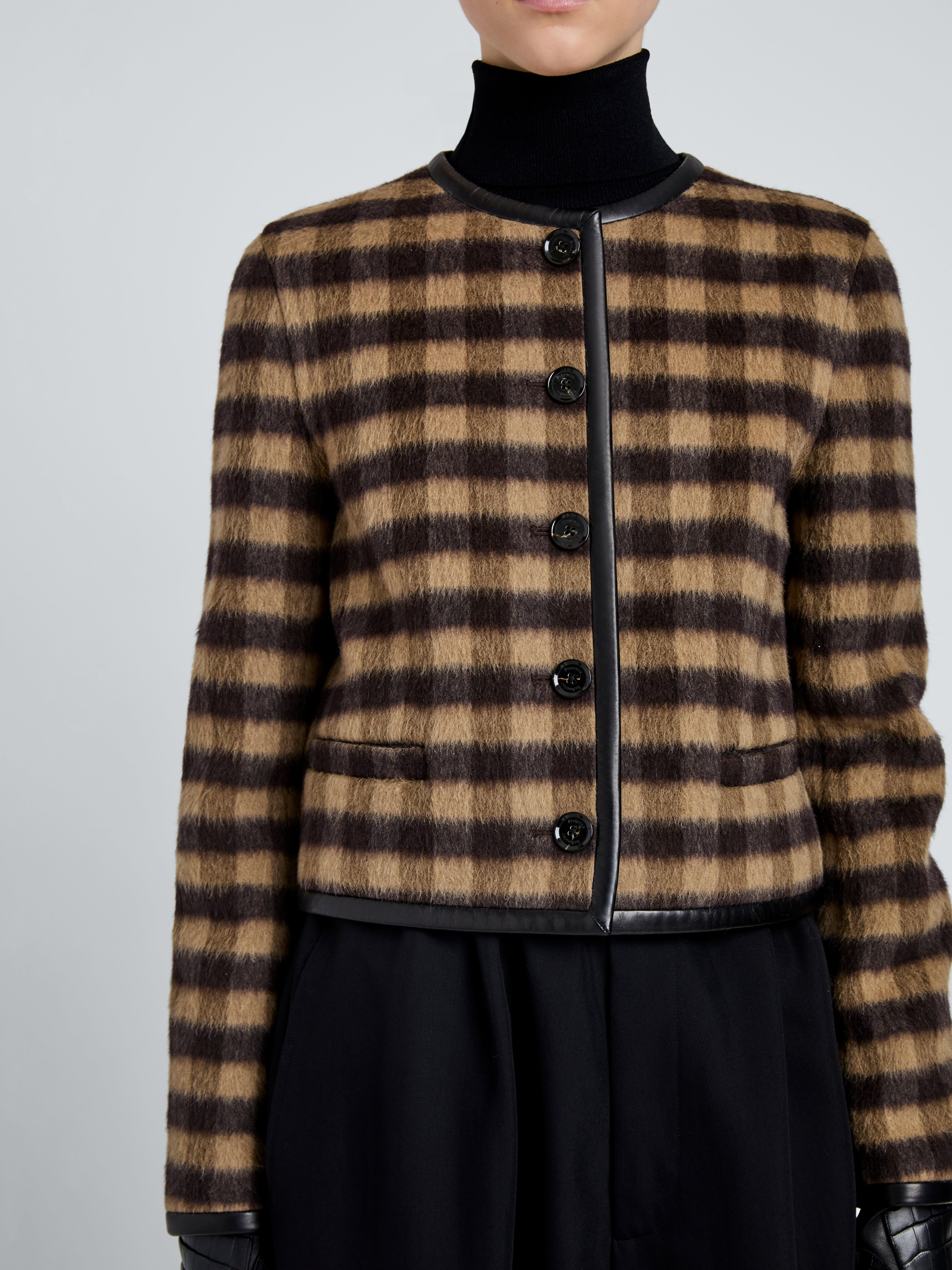 Helene Jacket in Plaid Double Face Cashmere - 6