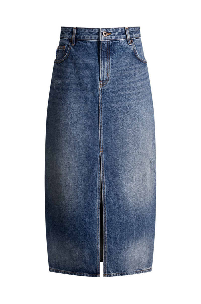 DENIM MIDI SKIRT WITH FRONT SLIT 1
