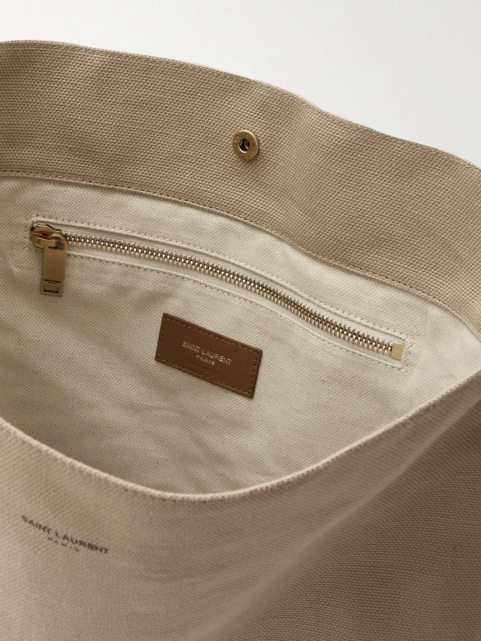 Leather-Trimmed Canvas Tote Bag - 3