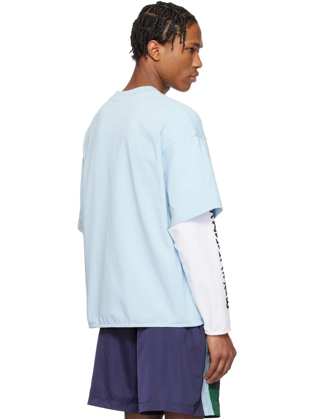 Blue 'Casa Way' Skate Double Layer T-shirt - 3