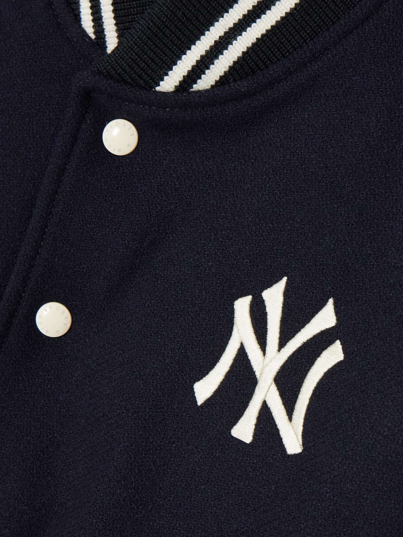 + '47 & The New York Yankees embroidered striped wool-blend varsity jacket Navy - 5