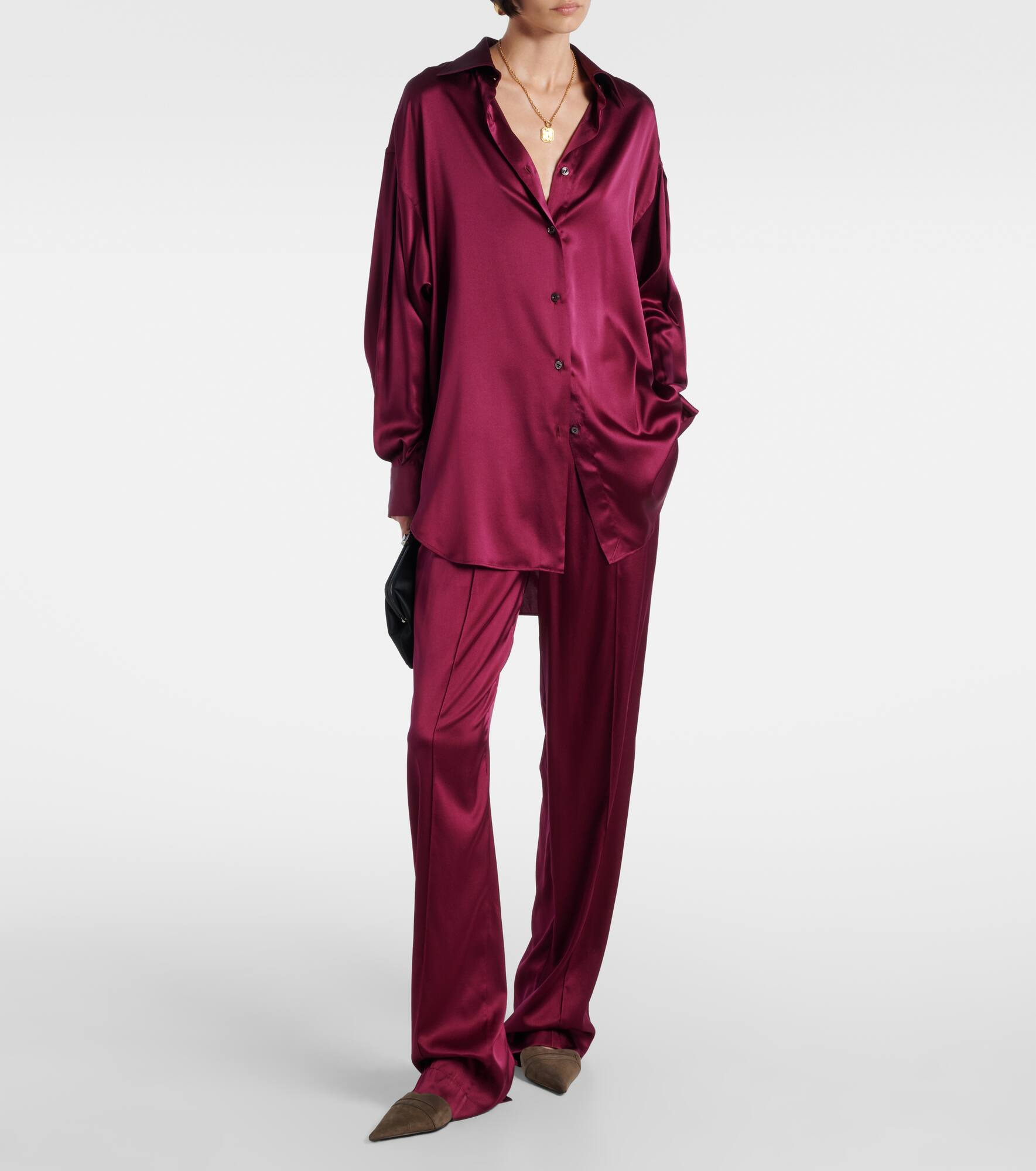 Silk-blend satin shirt - 2