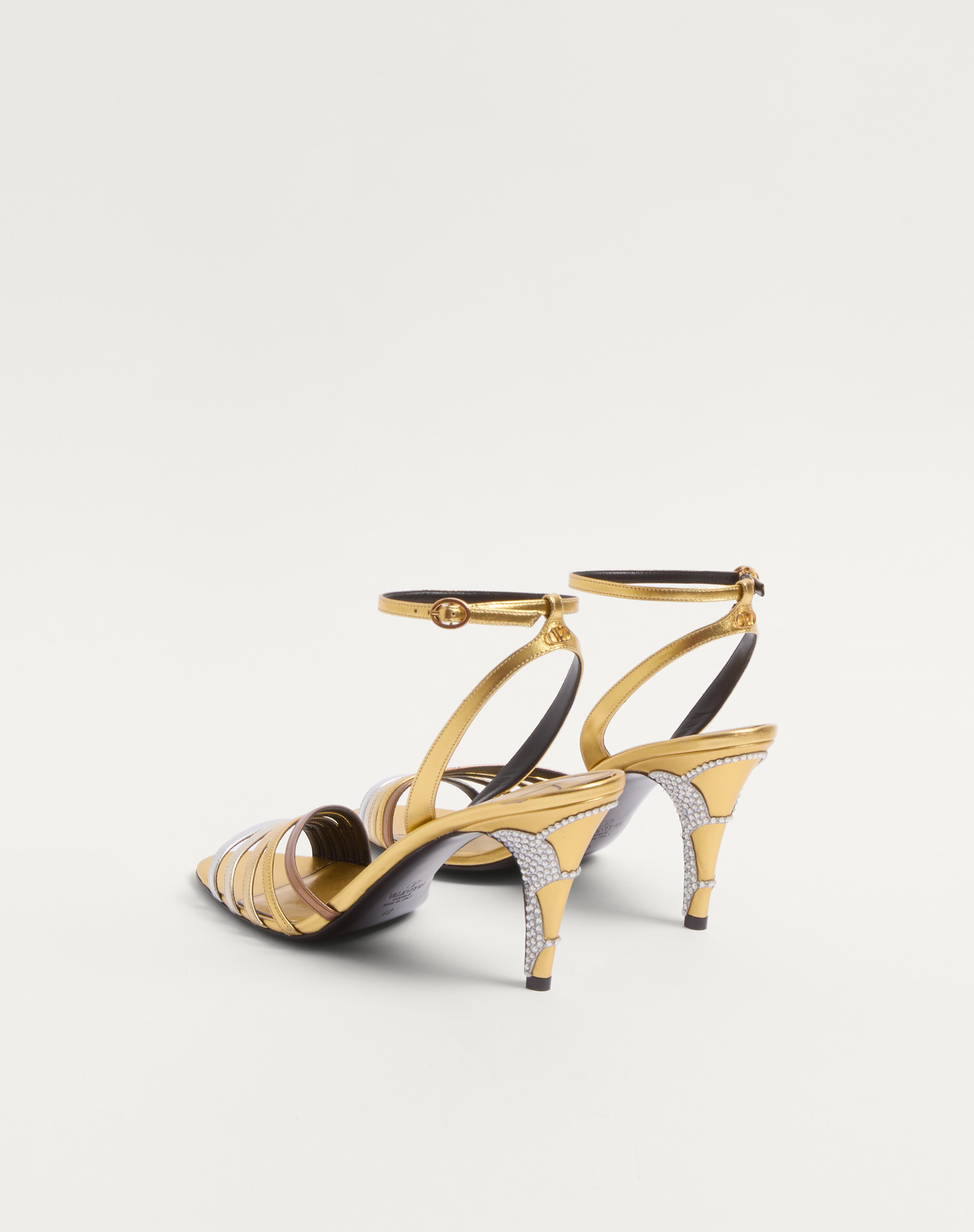 LADYCRUSH SANDAL IN LAMINATED NAPPA WITH CRYSTALS 85MM - 6