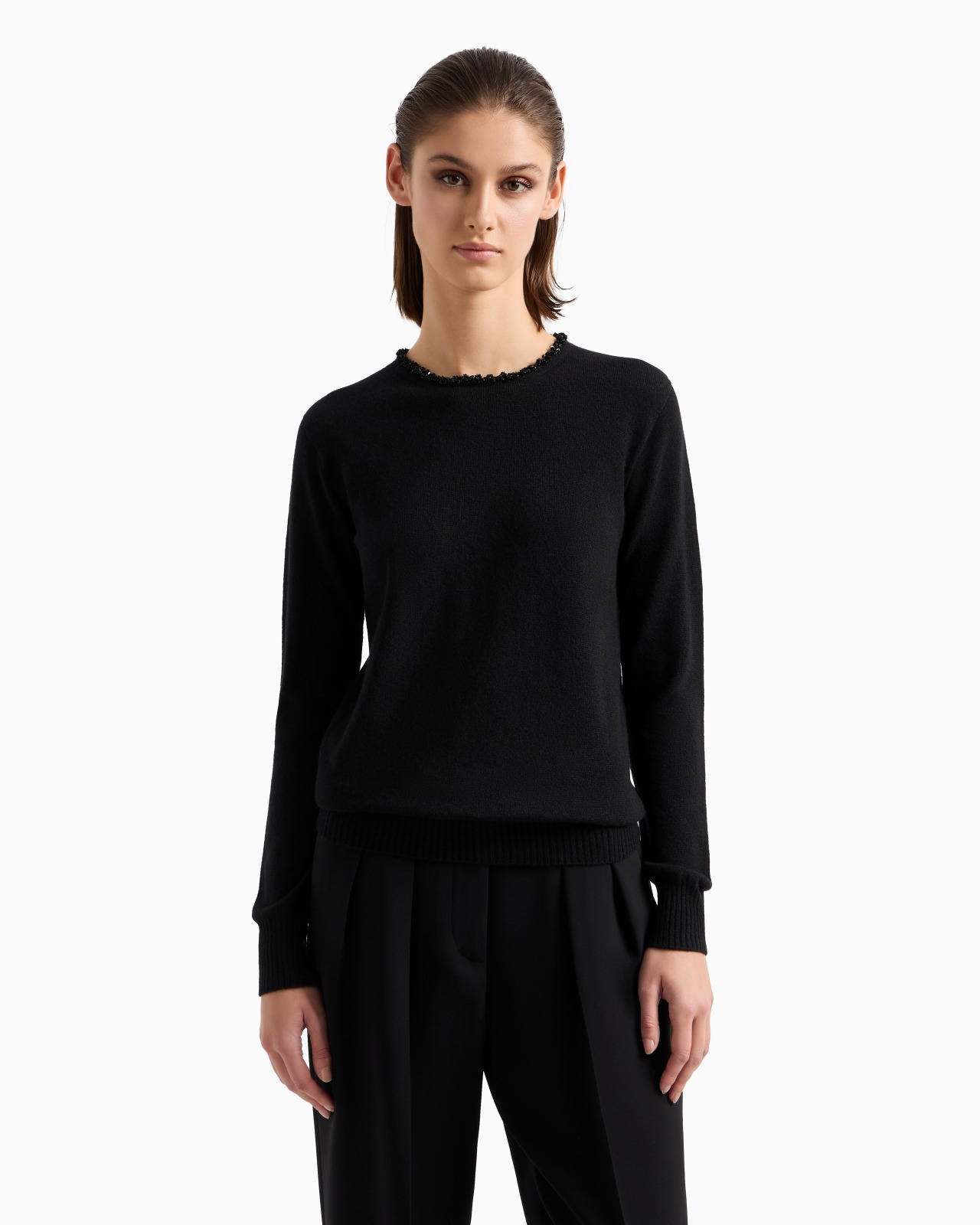 CASHMERE CREW-NECK JUMPER WITH EMBROIDERY - 4