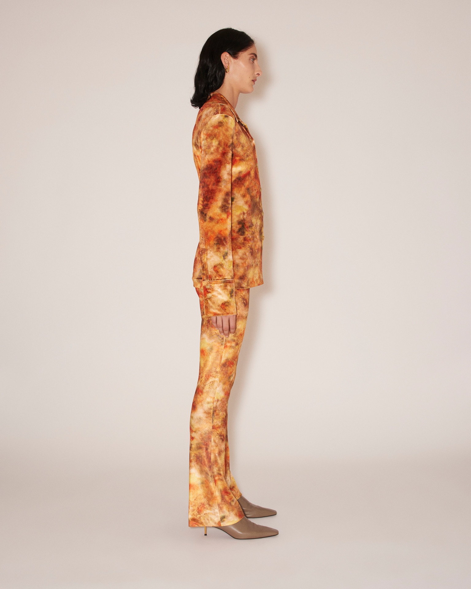 MILENA - Printed stretch-velvet pants - Hazy floral - 3