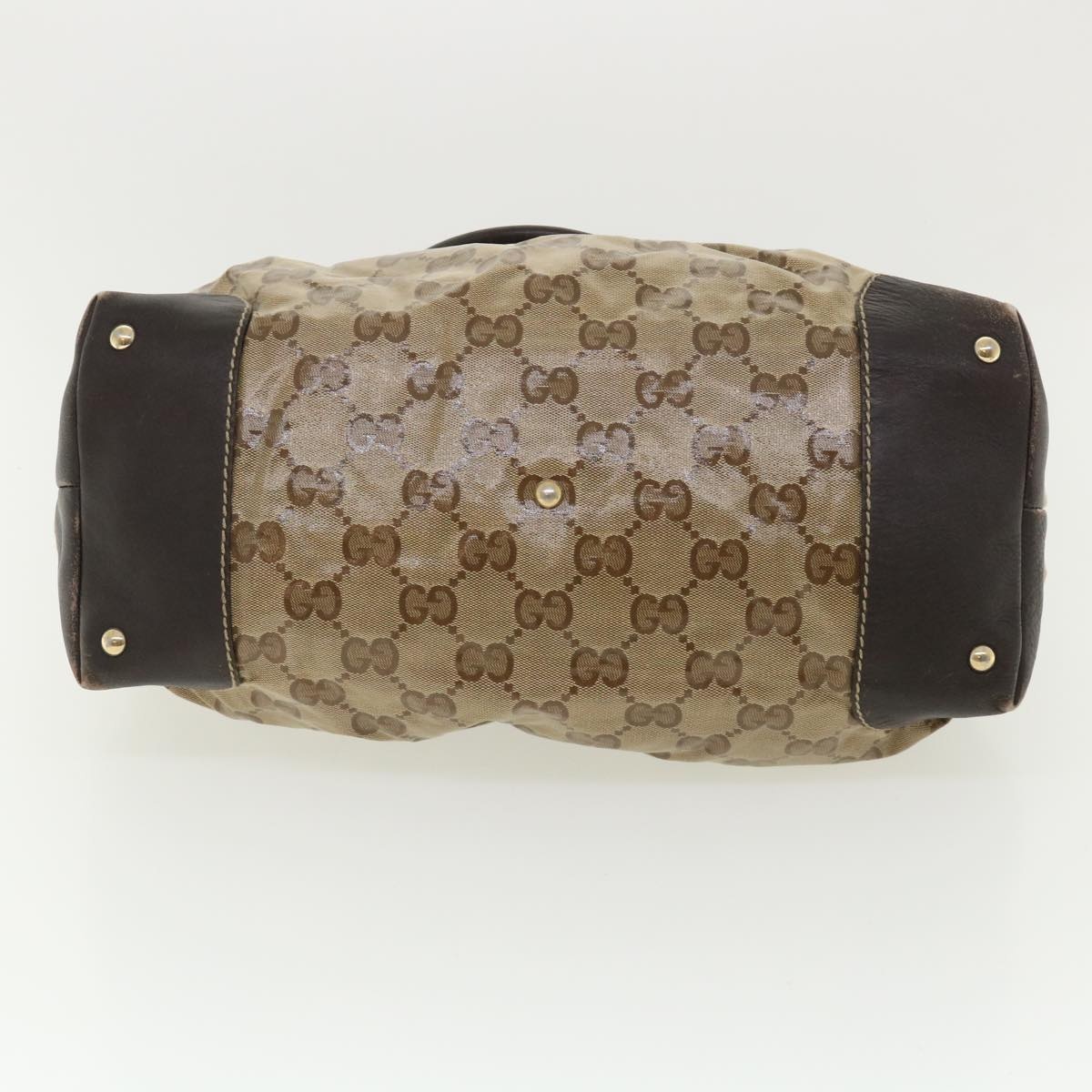 GUCCI GG Canvas Tote Bag Coated Canvas Beige Dark Brown - 5
