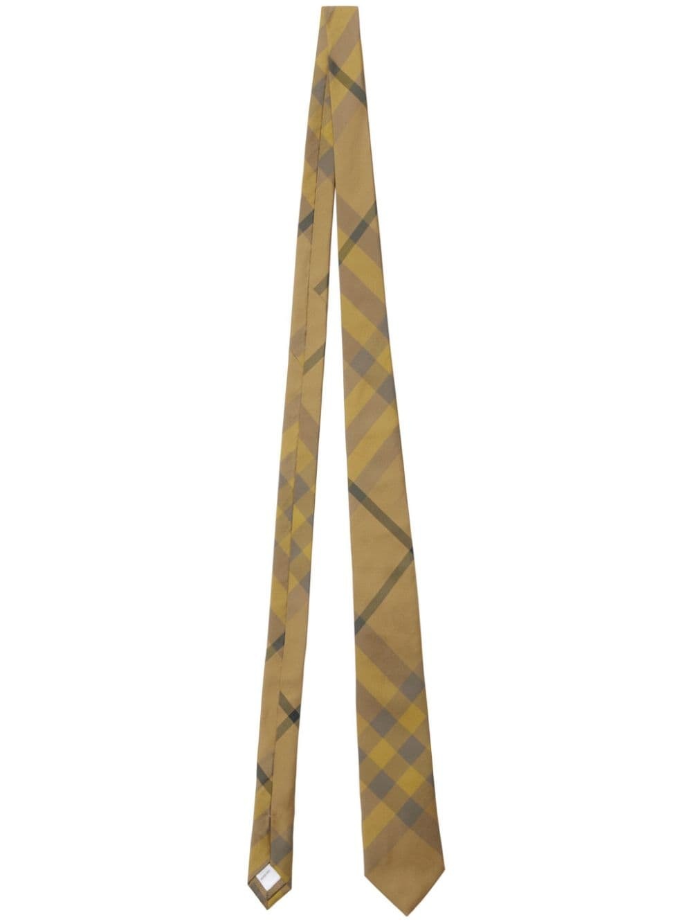 check-pattern silk tie - 1