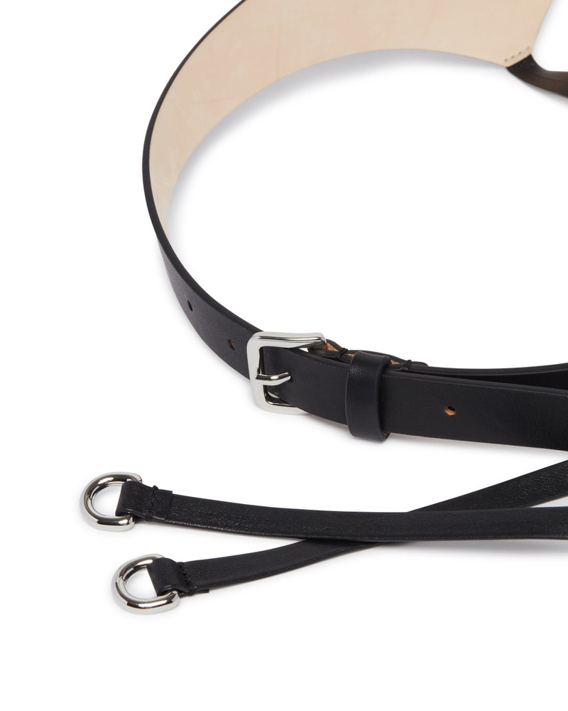 Black Leather Laisse Belt 4