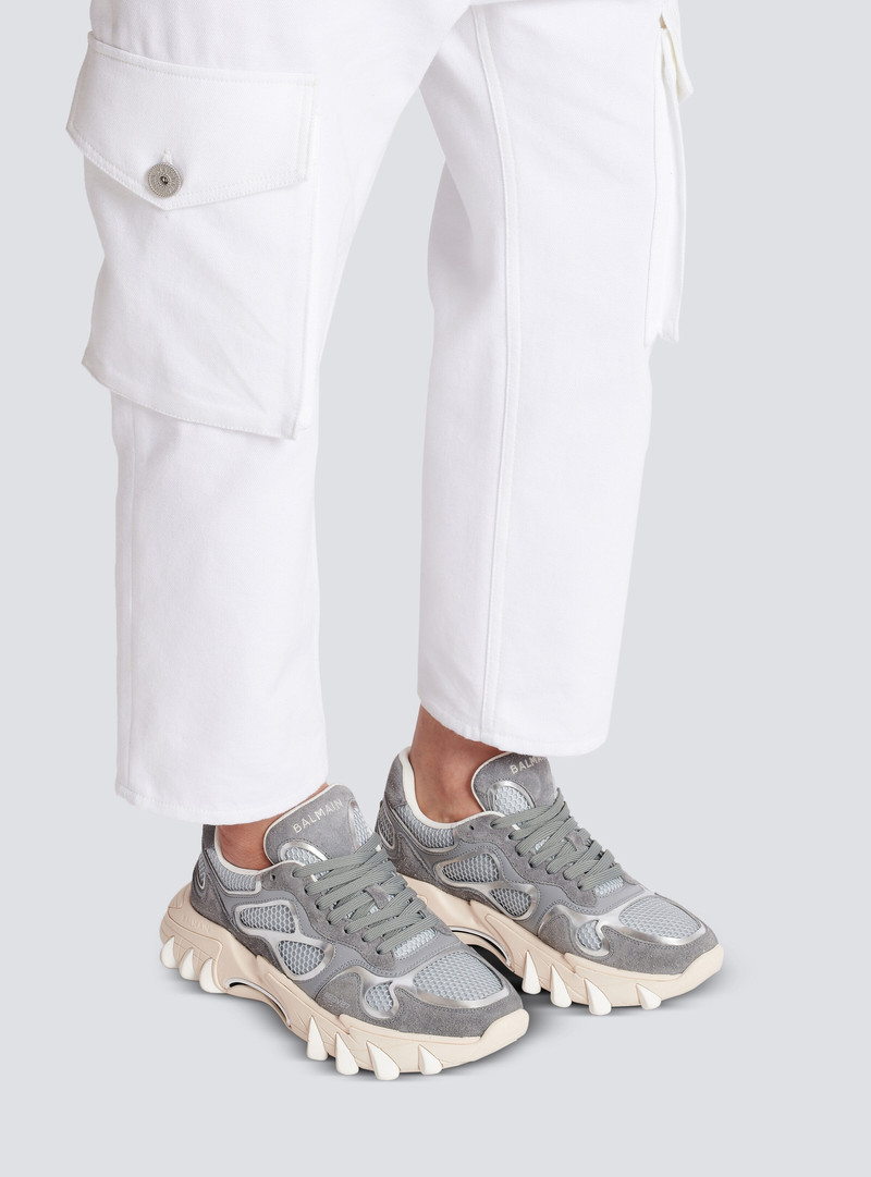 Balmain B-East trainers in metallic leather and mesh outlook