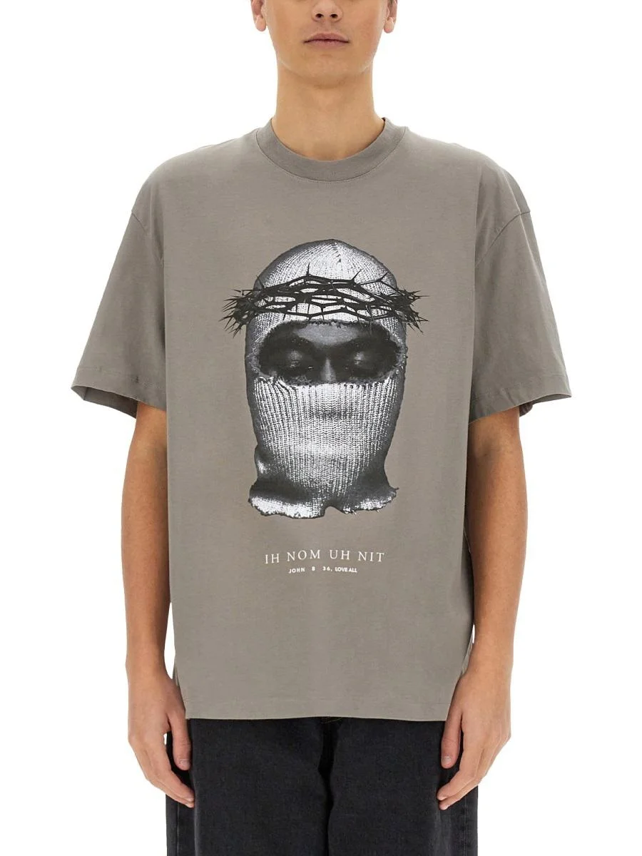 Ih Nom Uh Nit Crown Mask Print T-Shirt - 1