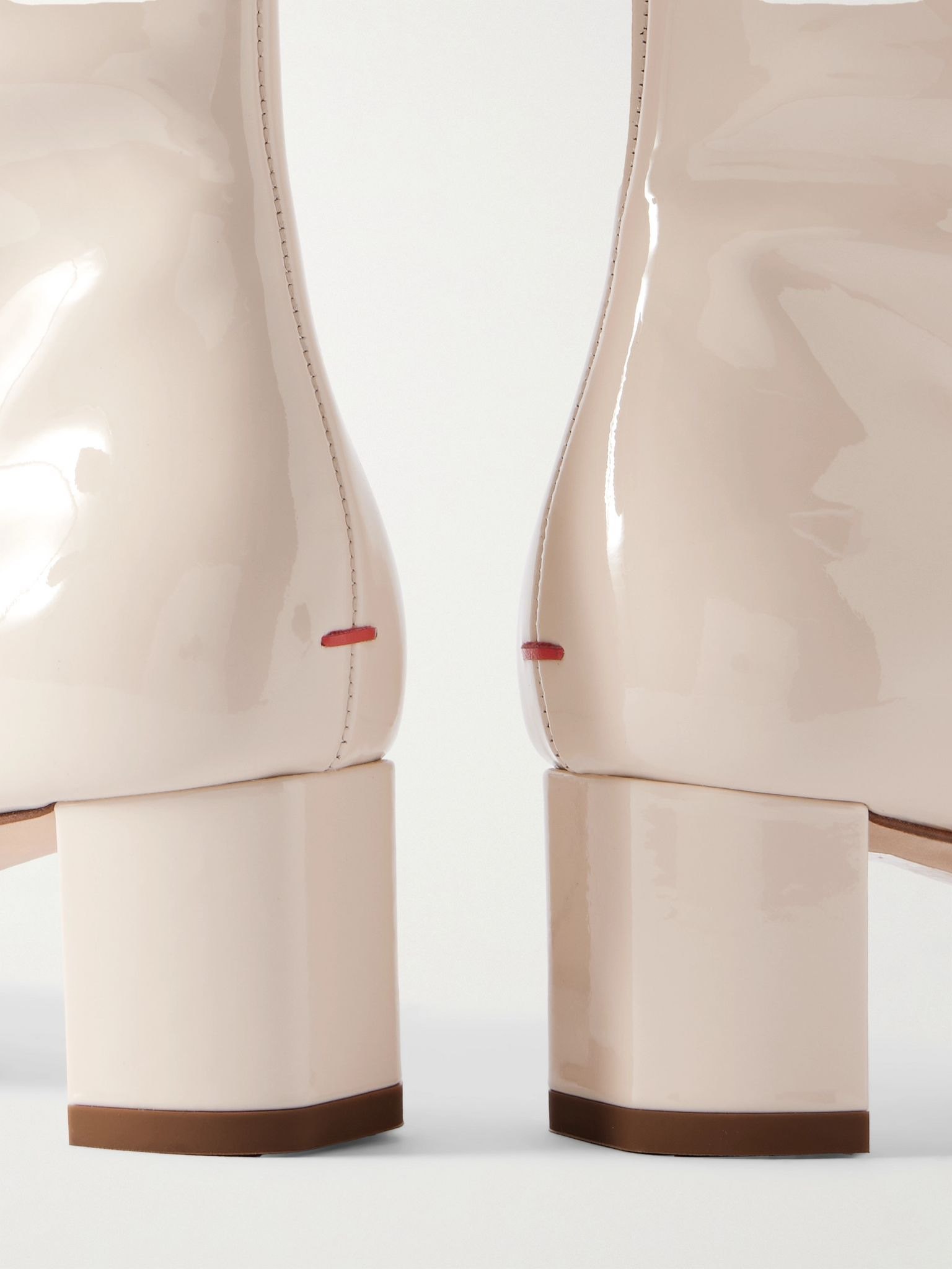 Marty patent-leather knee boots Cream - 4