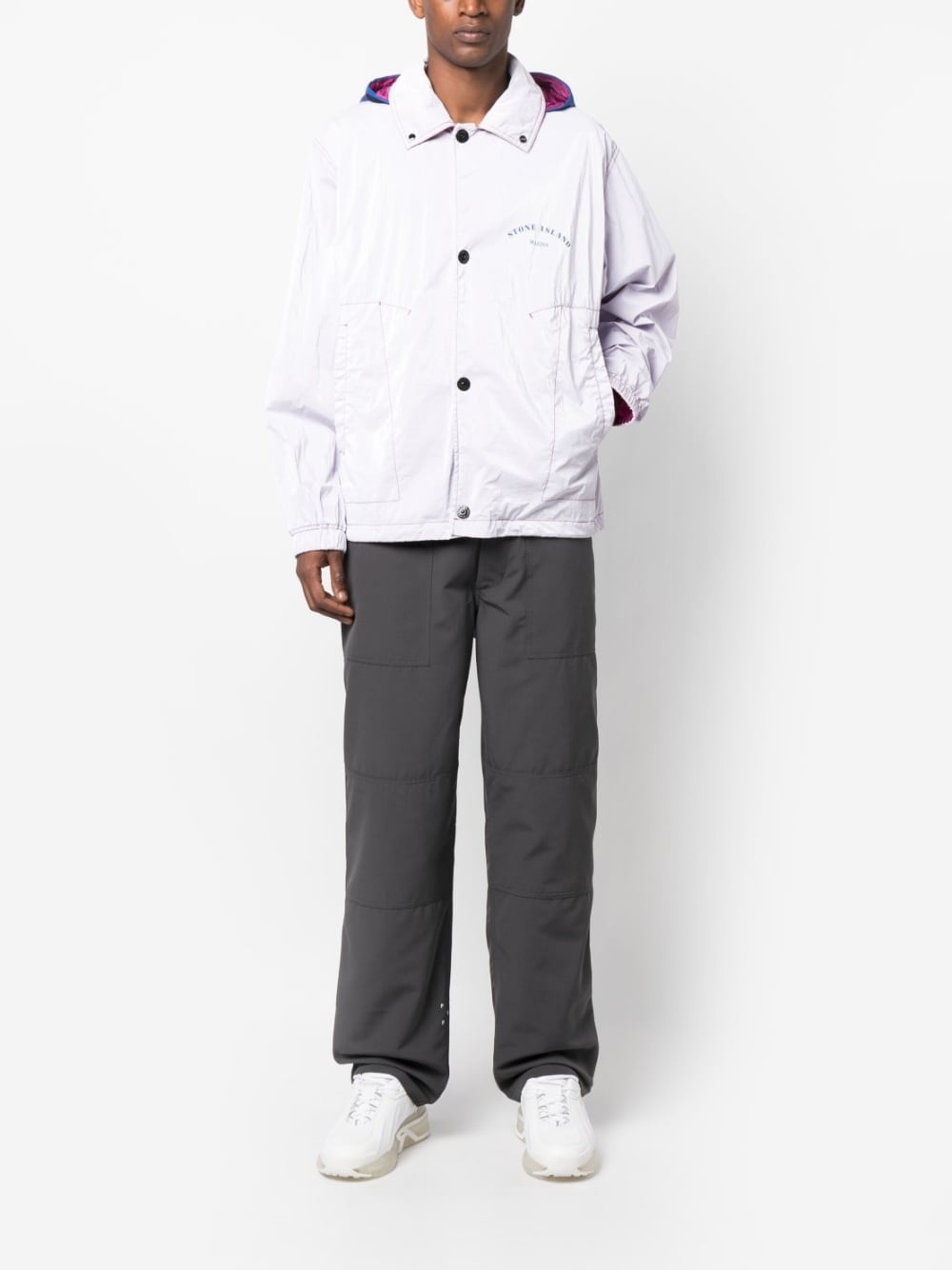 Marina logo-print hooded jacket - 2
