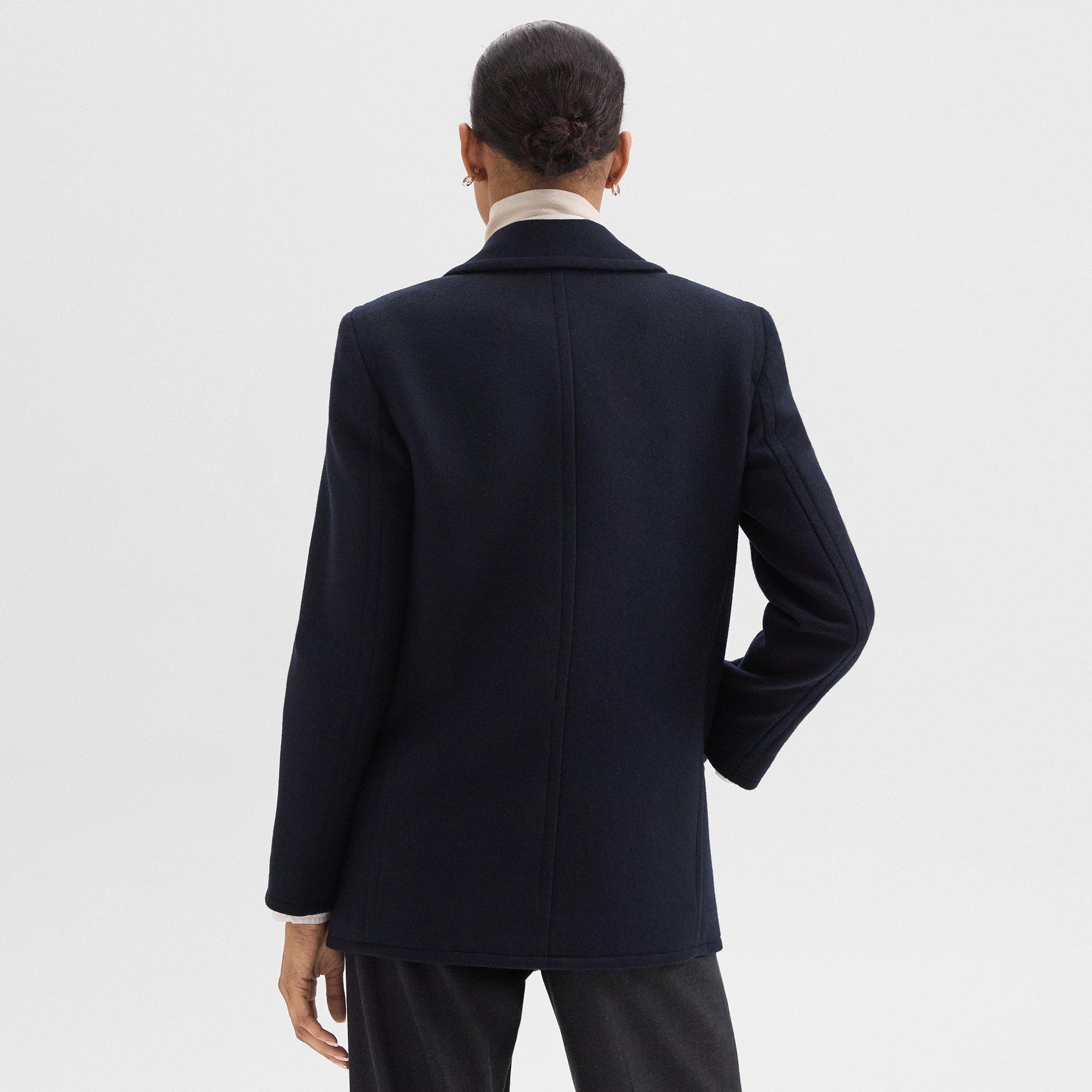 Peacoat Blazer in Recycled Wool-Blend Melton - 4