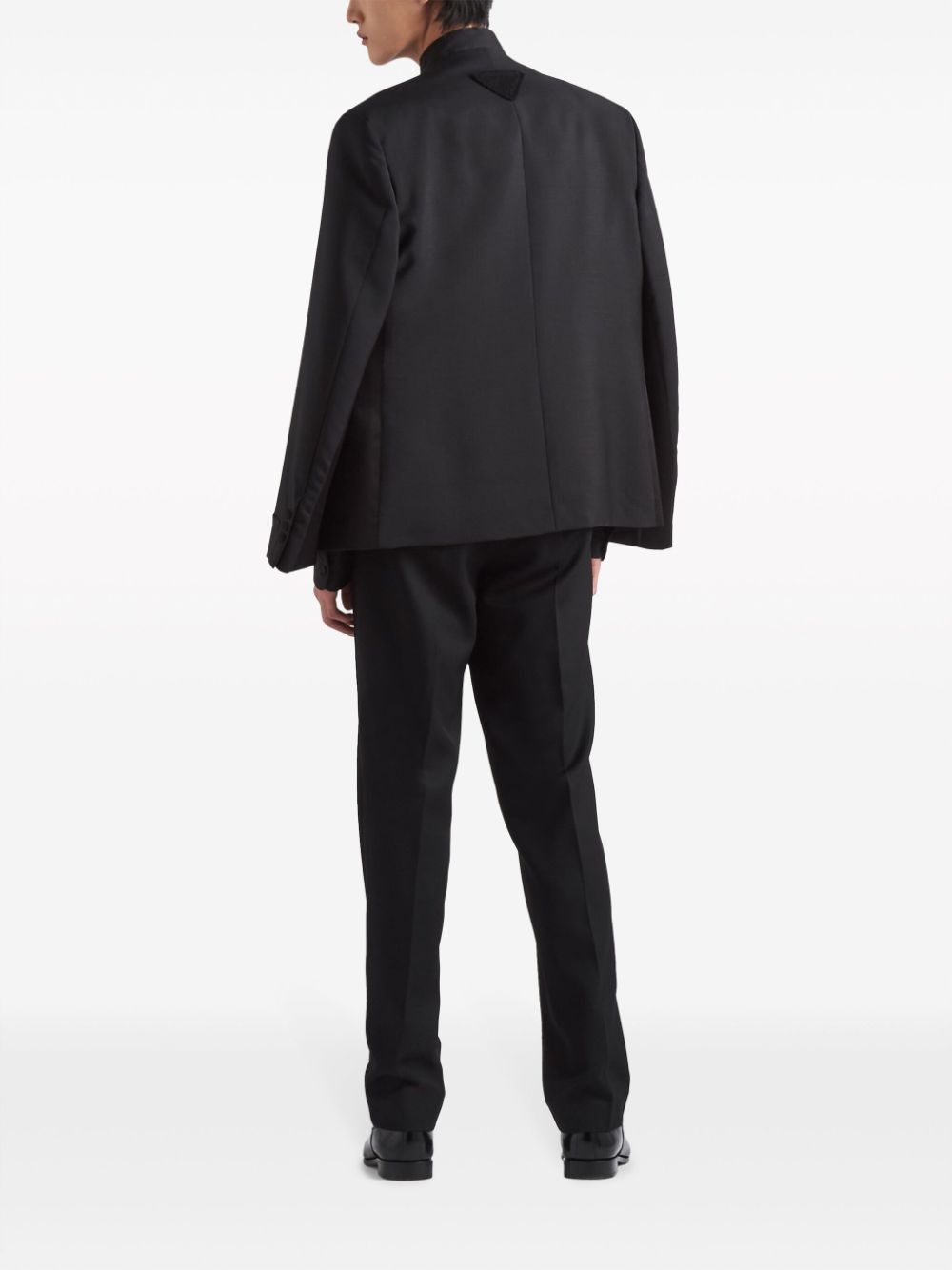 triangle-logo wool blazer - 3