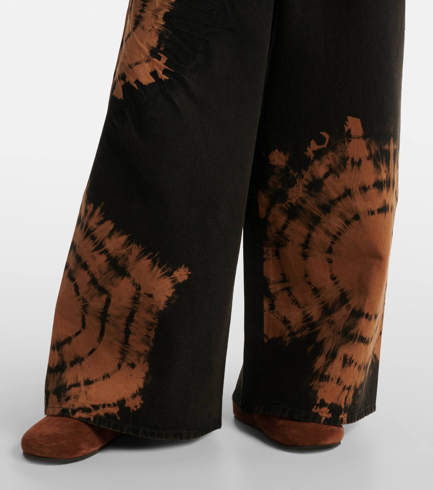 Printed cotton wide-leg pants - 5