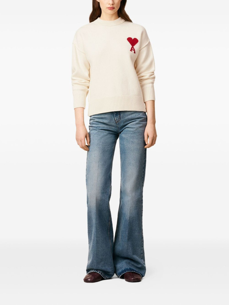 AMI Paris Ami De Coeur crew-neck wool sweater outlook
