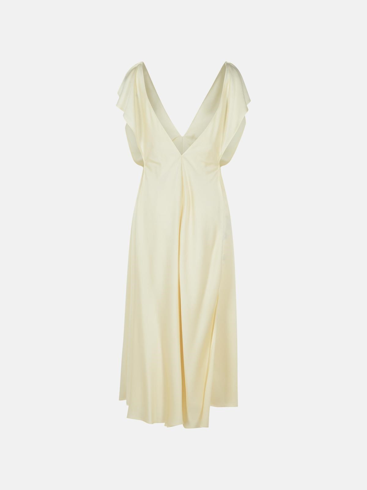 IVORY VISCOSE BLEND DRESS - 3