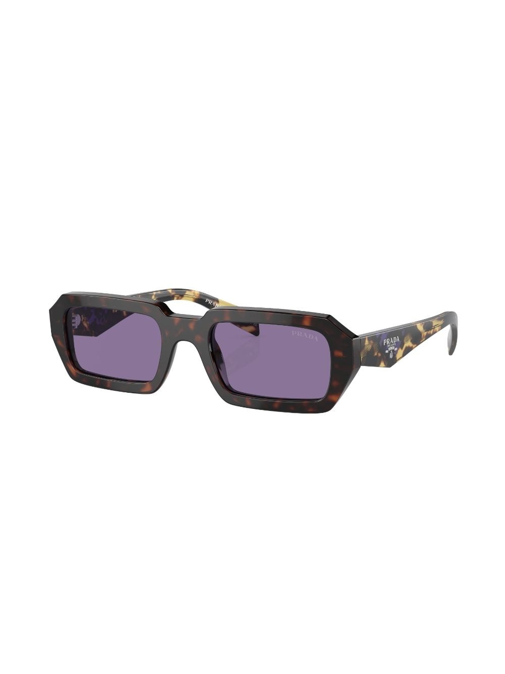 tortoiseshell-effect rectangular sunglasses - 2