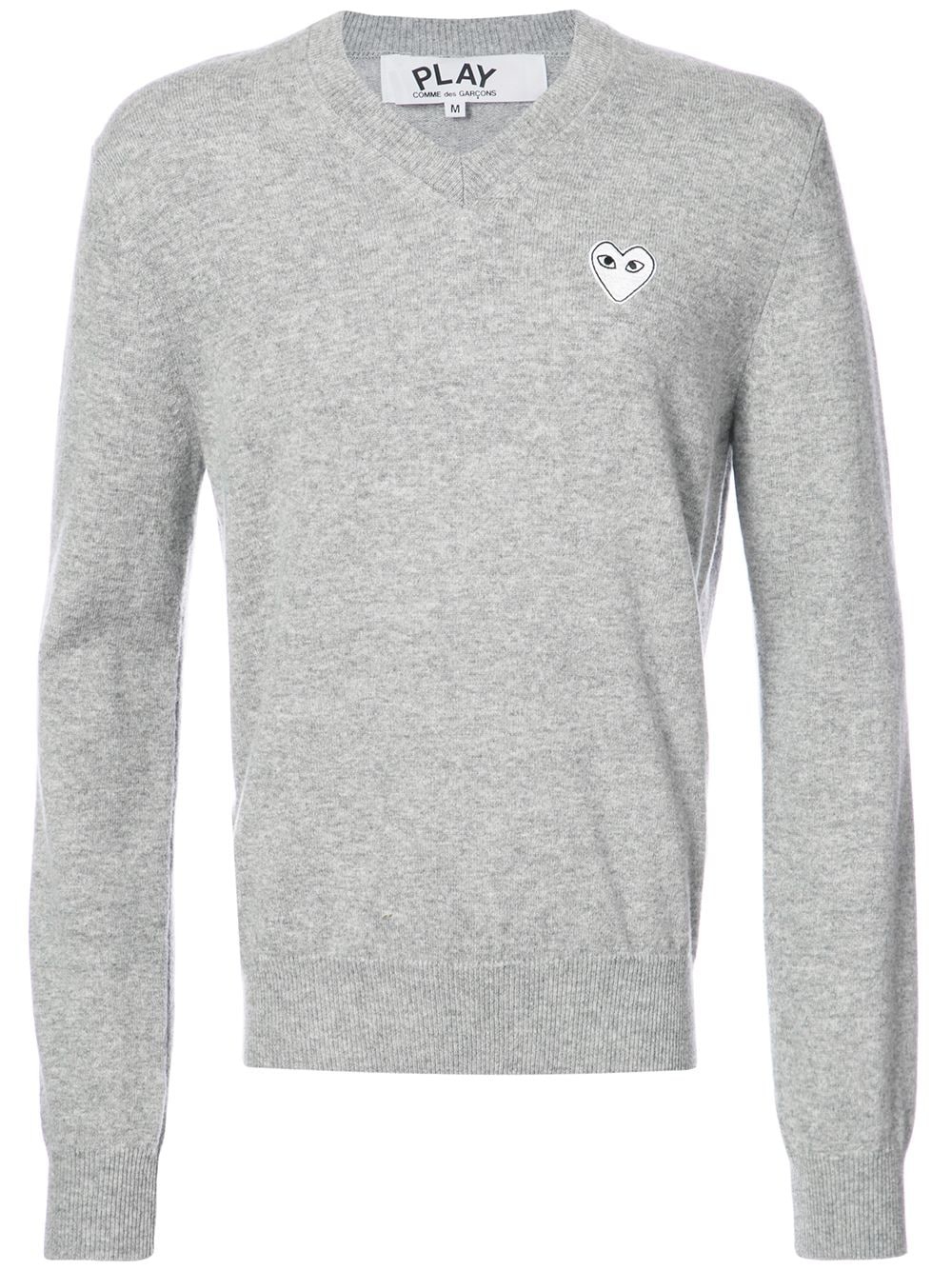 v-neck pullover with white heart - 1