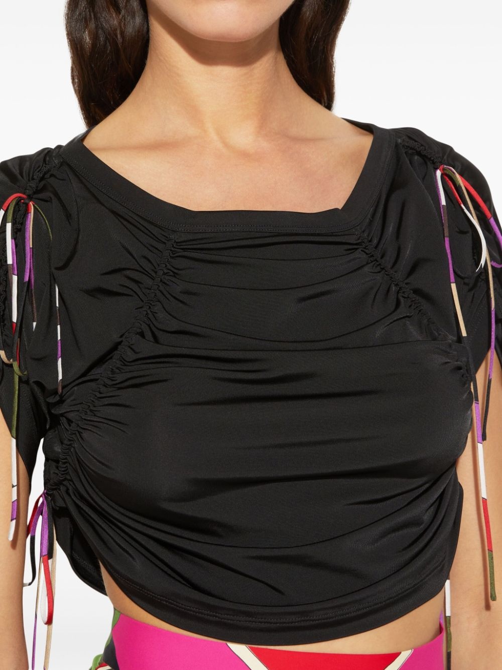 contrasting-trim cropped top - 5