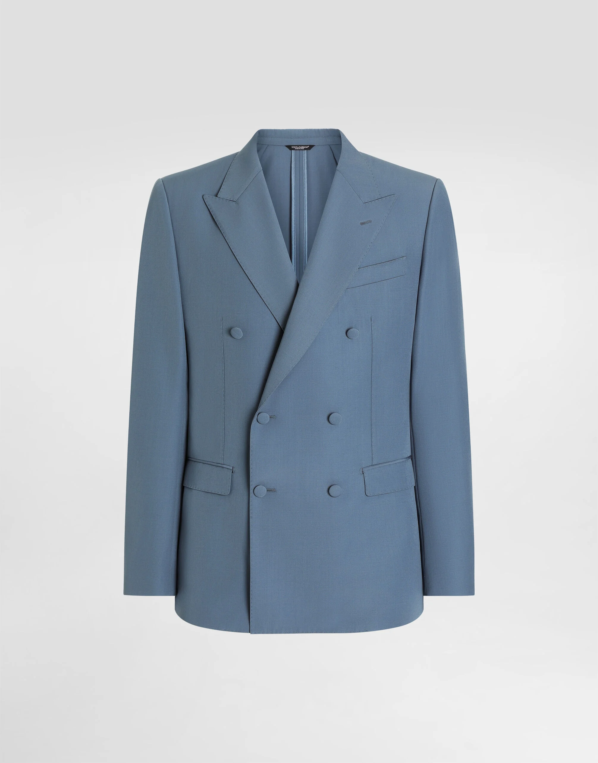 Double-breasted wool poplin jacket - 1