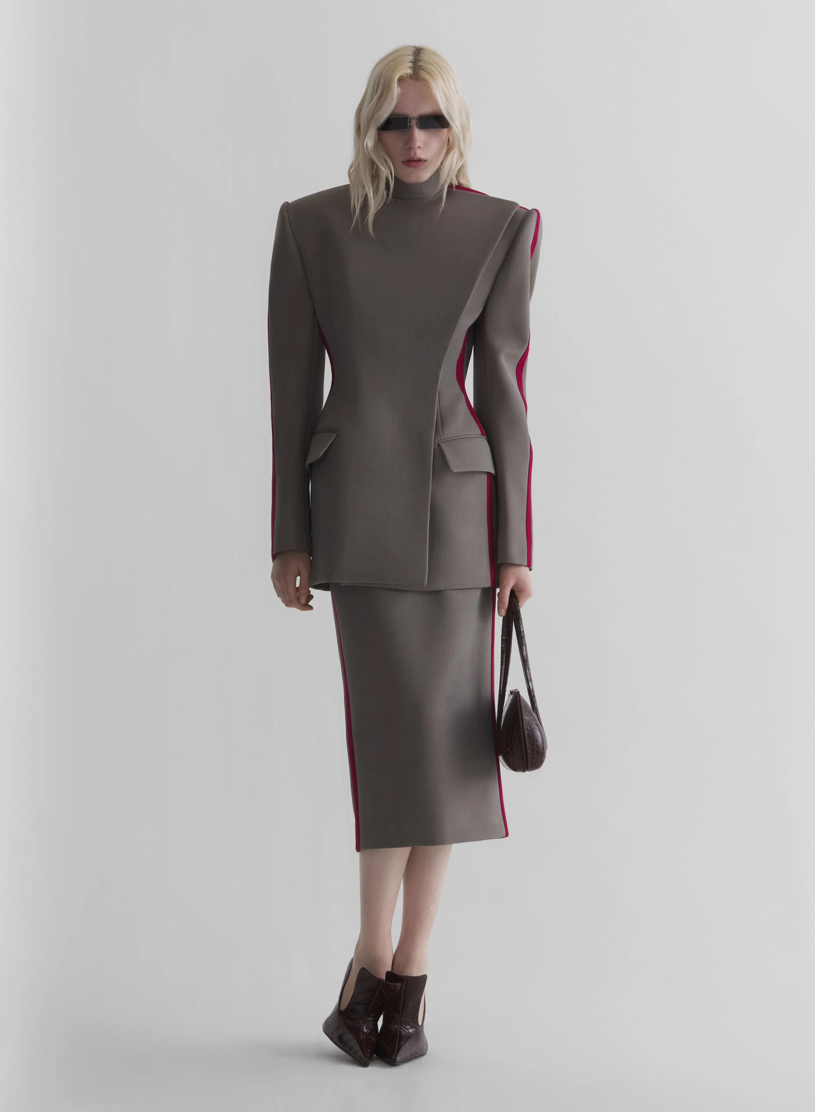 bi-color midi pencil skirt - 1