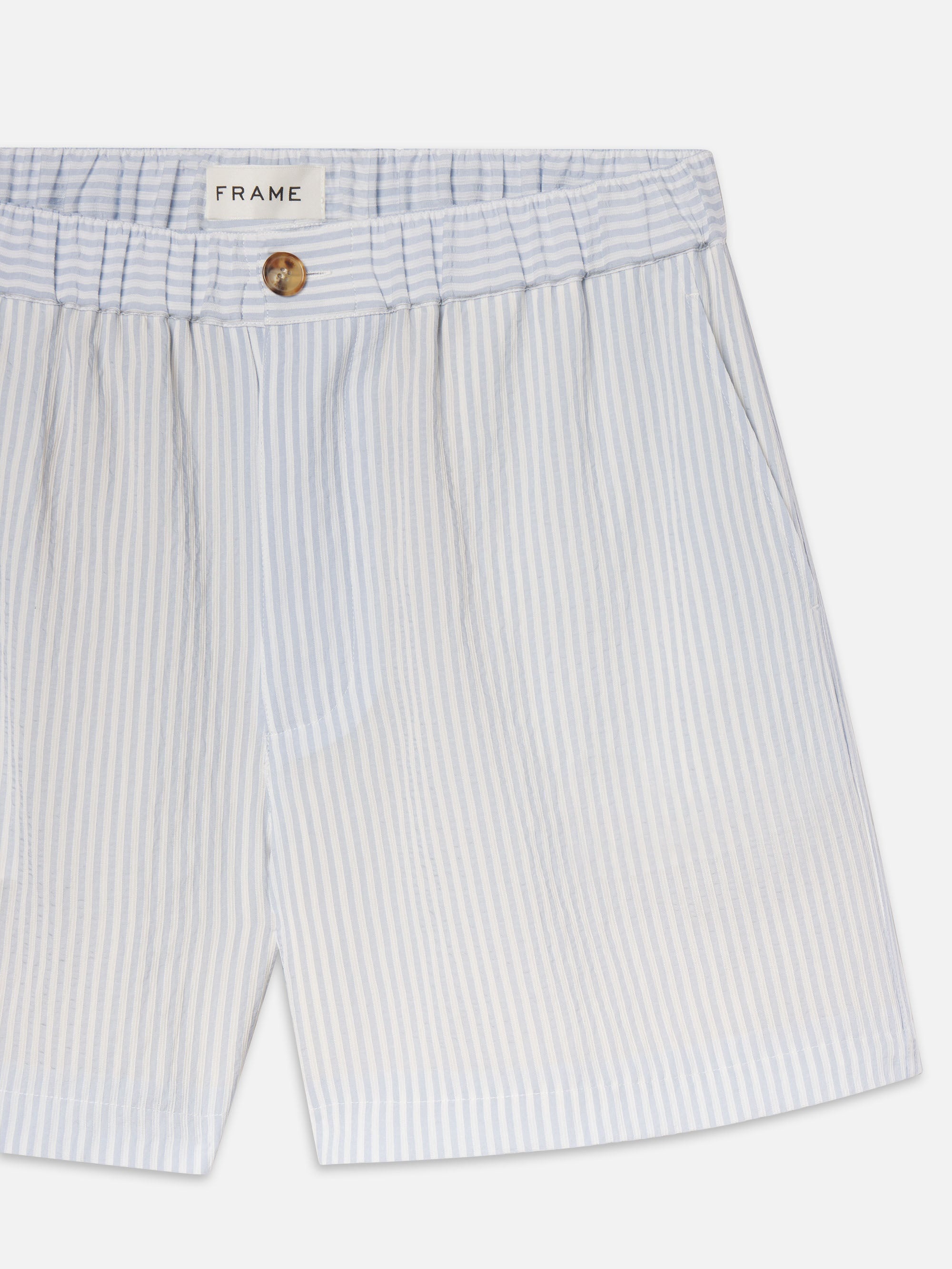 Blue Striped Shorts in Blue Stripe - 2