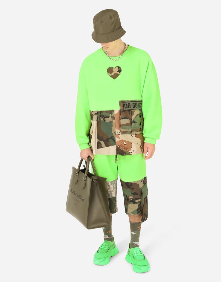 Camouflage patchwork jersey sweatshirt with DG patch - 6