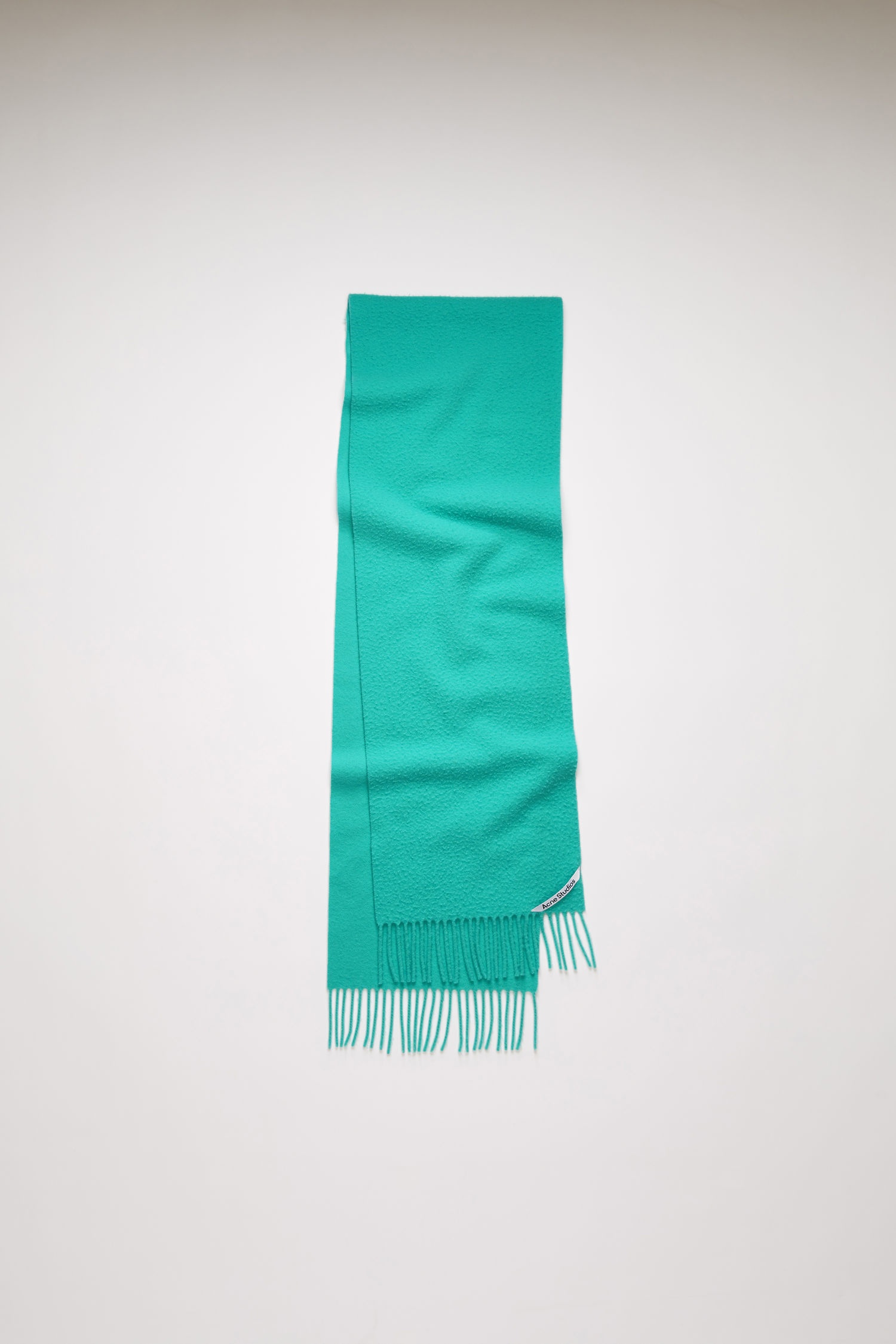 Pilled wool scarf turquoise blue - 1