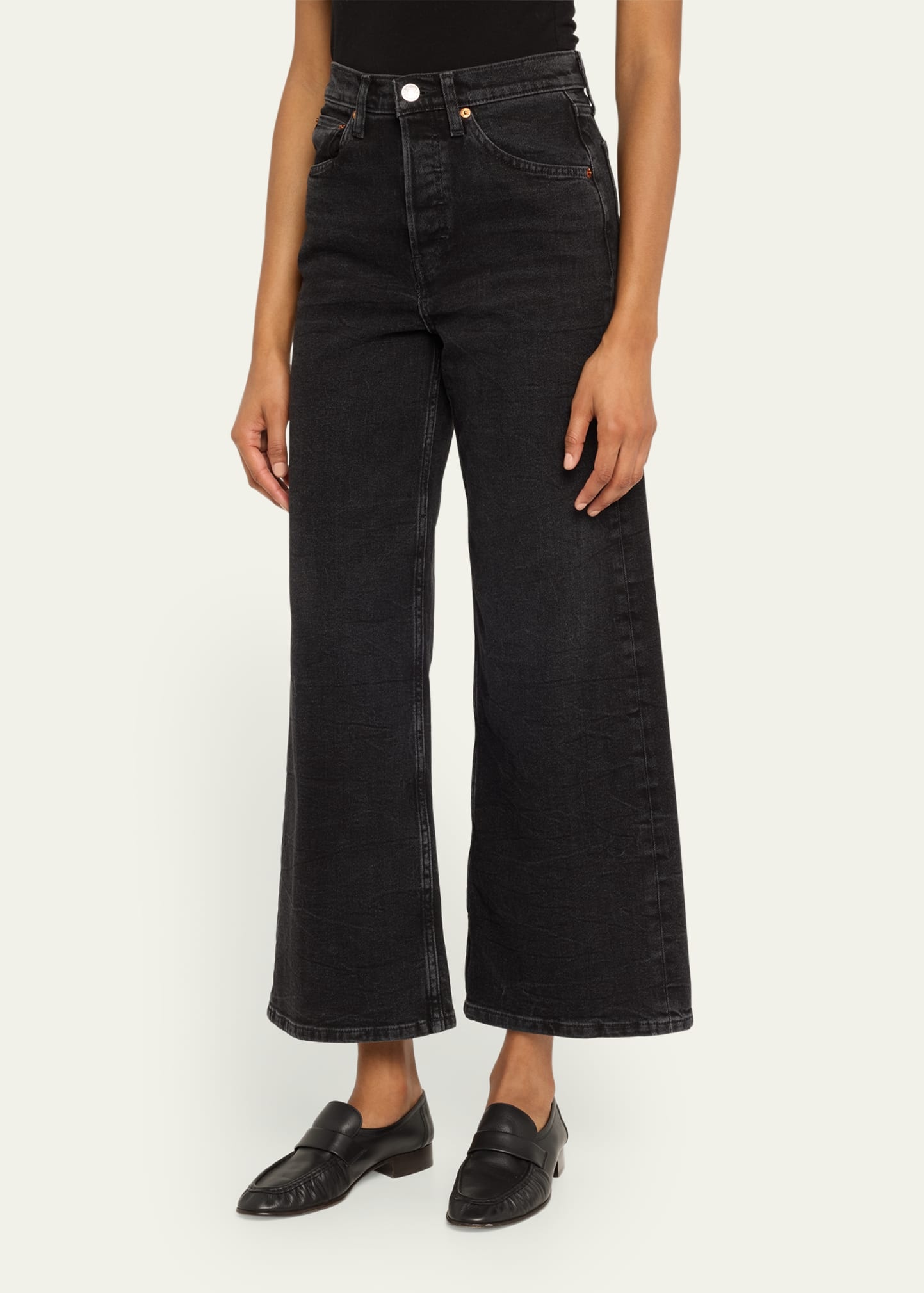 High-Rise Wide Crop Jeans - 4