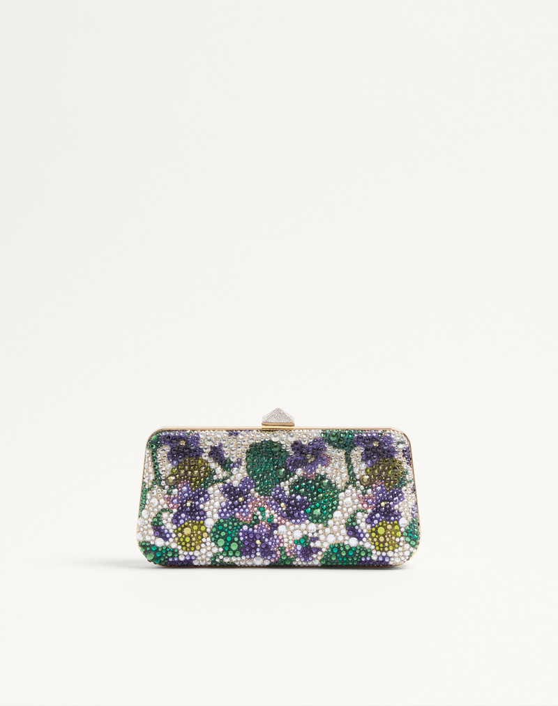 CARRY SECRETS MINAUDIERE WITH RHINESTONE FLORAL MOTIF 4