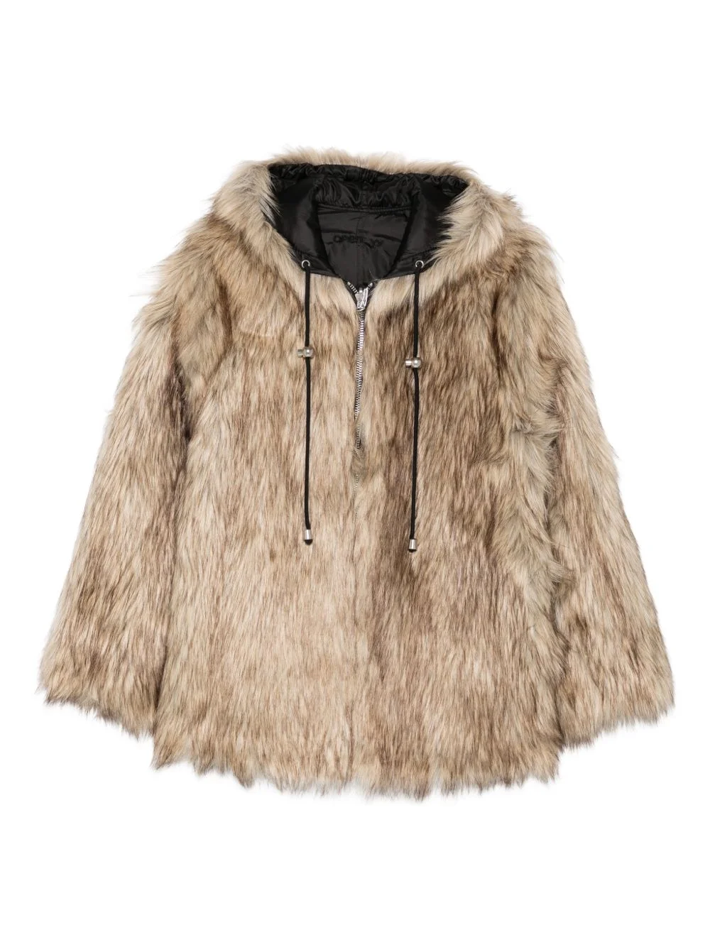 hooded reversible faux-fur jacket - 1