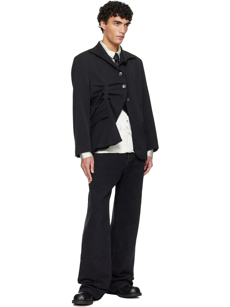 AVAVAV Black Pleated Pinstripe Blazer outlook