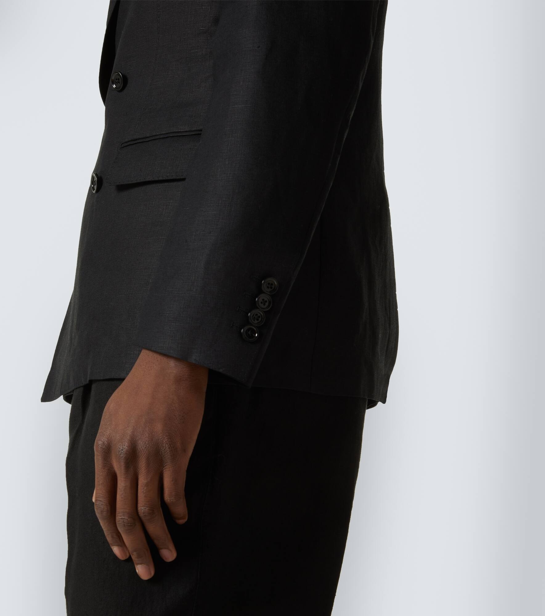 Double-breasted linen suit jacket - 6