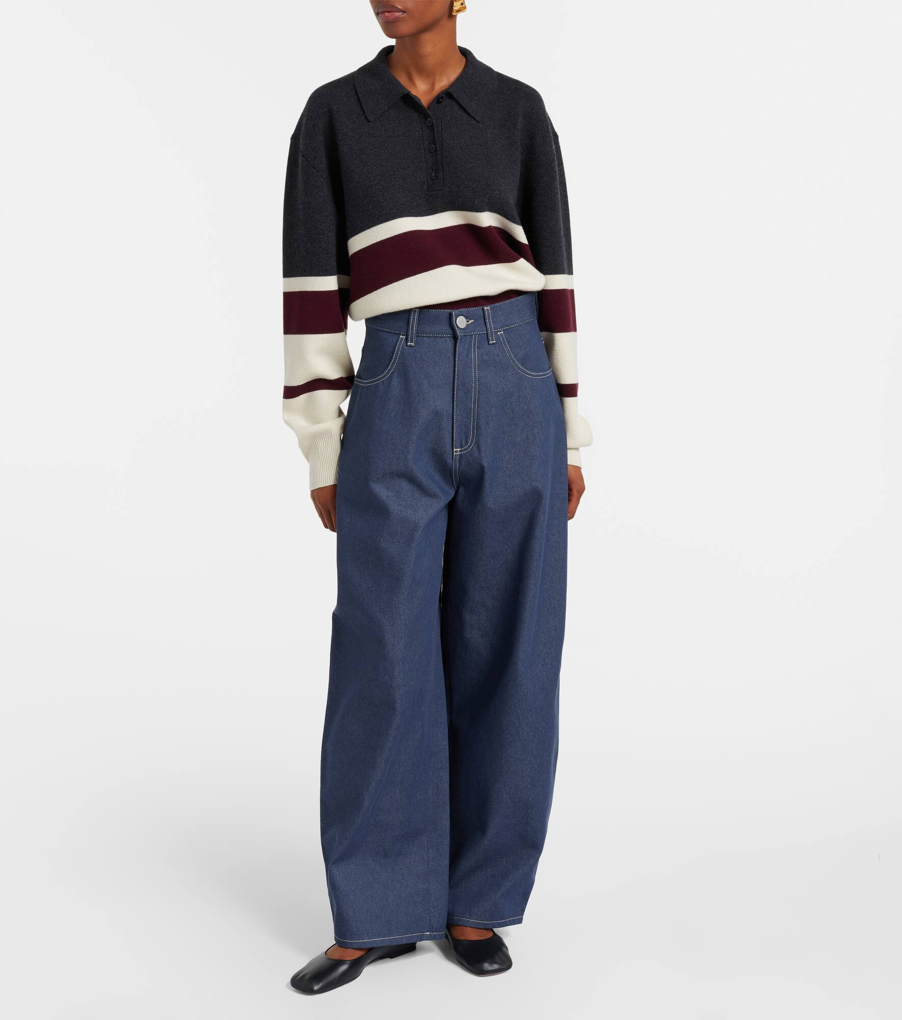 High-rise barrel-leg jeans - 7