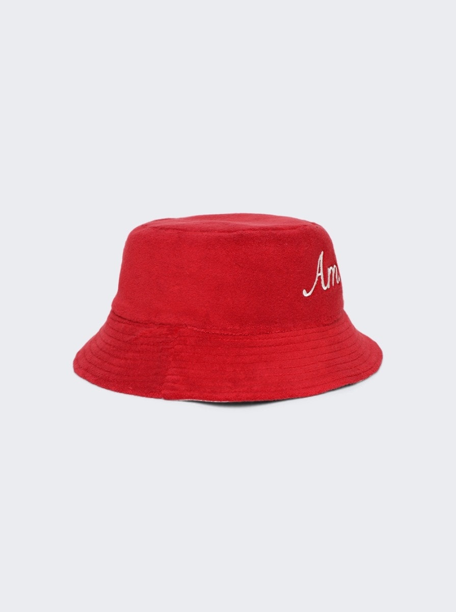 Bandana Aloha Silk Reversible Bucket Hat Red - 6