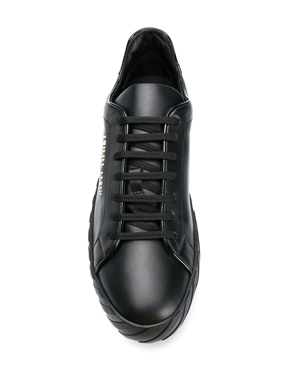 low-top leather sneakers - 4